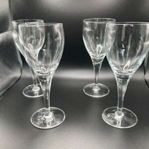 Crystal long bowl wine glass set of 4